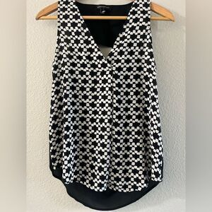 Banana Republic Women's SZ XS Black/White (Cut‎ Out Back) Dress Tank Top Shirt